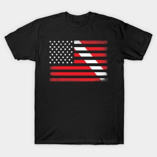 Scuba Diving American Flag T-Shirt